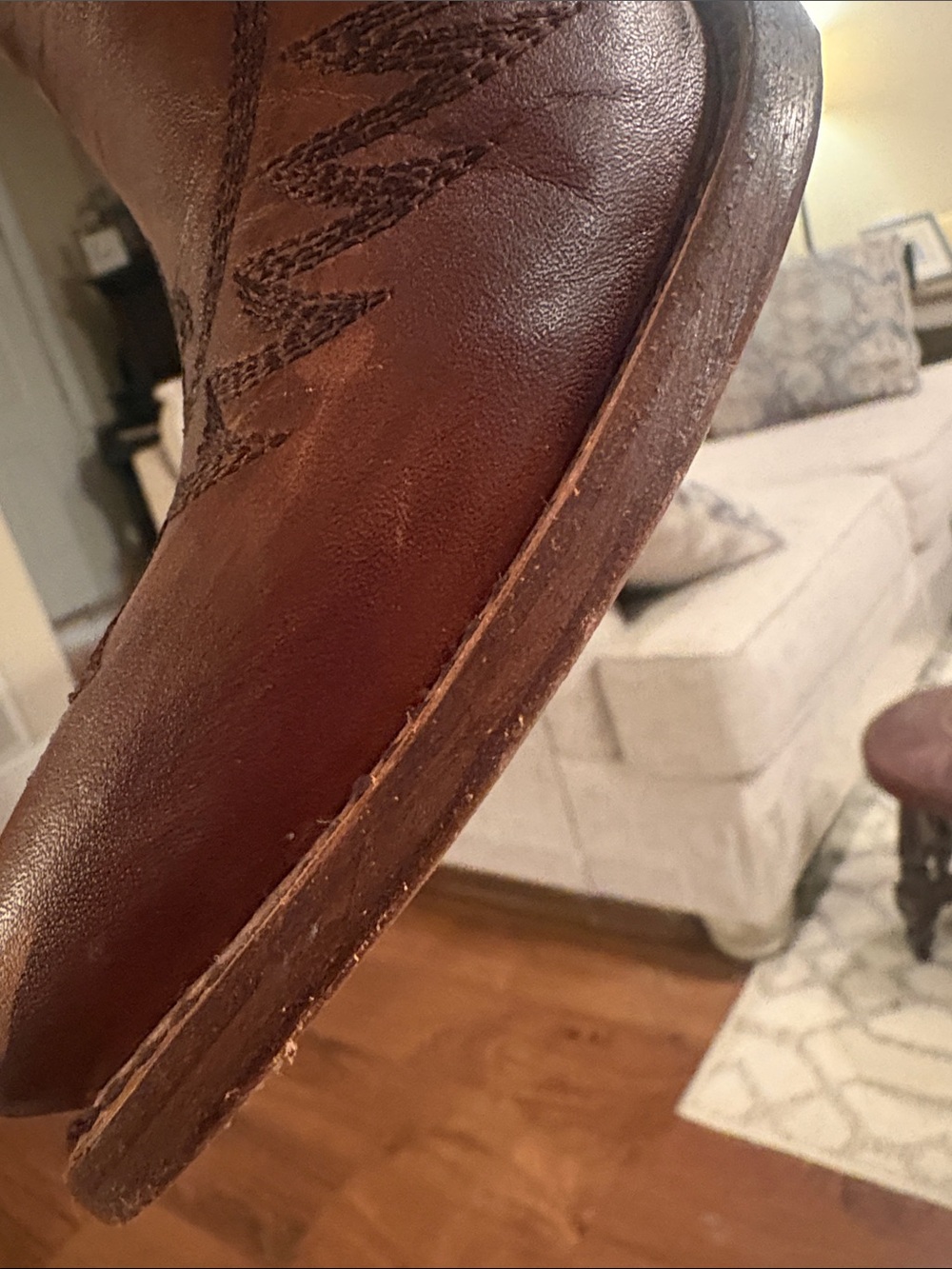 Corral boot Brown Leather Western Heeled Boots Turquoise Lining firm on price - Picture 12 of 14